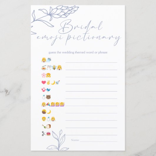 ブライダルシャワーゲーム絵文字の絵文字ペリウィンクル (正面)