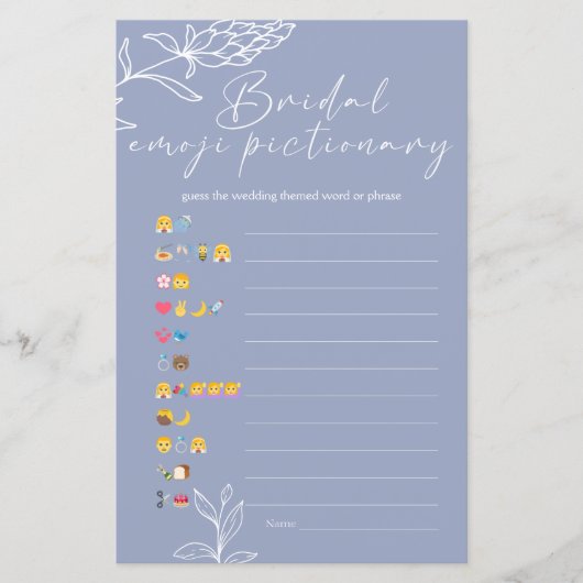 ブライダルシャワーゲーム絵文字の絵文字ペリウィンクル (正面)