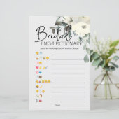 ブライダルシャワーゲーム絵文字の絵文字ホワイトフローラ (スタンド正面)