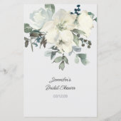 ブライダルシャワーゲーム絵文字の絵文字ホワイトフローラ (裏面)