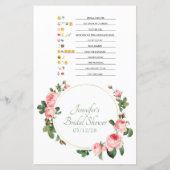 ブライダルシャワーゲーム絵文字の赤面バラ (裏面)