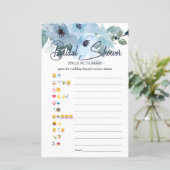 ブライダルシャワーゲーム絵文字の青いバラ (スタンド正面)