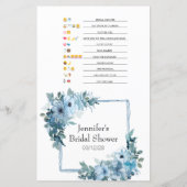 ブライダルシャワーゲーム絵文字の青いバラ (裏面)