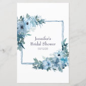 ブライダルシャワーゲーム絵文字の青いバラ (裏面)