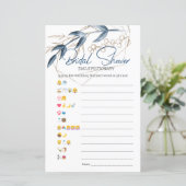 ブライダルシャワーゲーム絵文字の青い金ゴールド (スタンド正面)