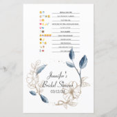 ブライダルシャワーゲーム絵文字の青い金ゴールド (裏面)