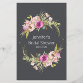 ブライダルシャワーゲーム絵文字ほこりっぽいピンク (裏面)