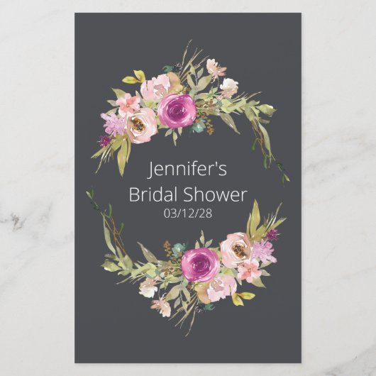 ブライダルシャワーゲーム絵文字ほこりっぽいピンク (裏面)