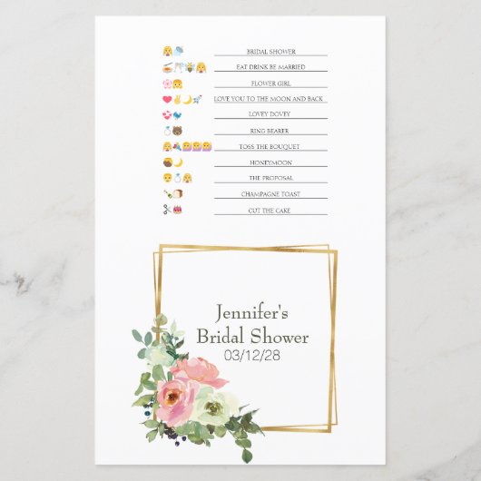 ブライダルシャワーゲーム絵文字エグシェル赤面 (裏面)