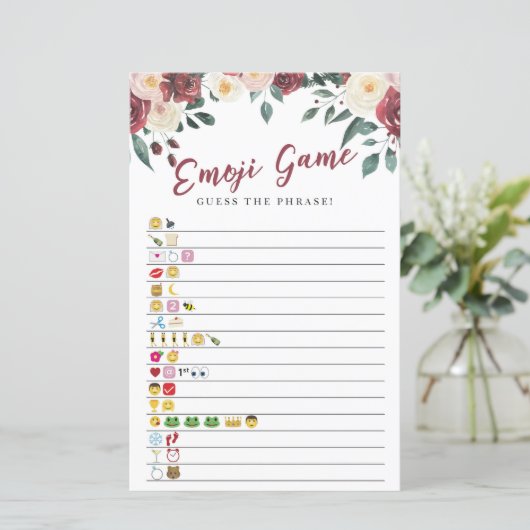 ブライダルシャワーゲーム絵文字ゲームのフローラ (スタンド正面)