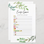 ブライダルシャワーゲーム絵文字ゲームの緑を推測 (正面/裏面)