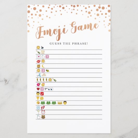 ブライダルシャワーゲーム絵文字ゲームバラ金ゴールド (正面)