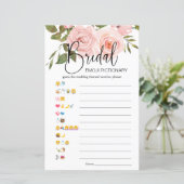 ブライダルシャワーゲーム絵文字ピンクのバラ (スタンド正面)