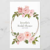 ブライダルシャワーゲーム絵文字ピンクのバラ (裏面)