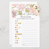 ブライダルシャワーゲーム絵文字ピンク赤面 (正面/裏面)