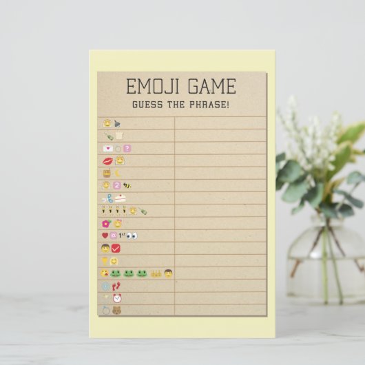 ブライダルシャワーゲーム絵文字ライブラリカードを推測 (スタンド正面)