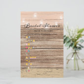 ブライダルシャワーゲーム絵文字素朴木材 (スタンド正面)