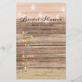 ブライダルシャワーゲーム絵文字素朴木材