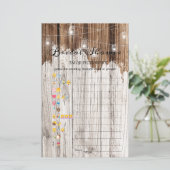 ブライダルシャワーゲーム絵文字素朴木材 (スタンド正面)