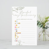 ブライダルシャワーゲーム絵文字Pictionary Sage Boho (スタンド正面)