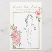 ブライダルシャワーゲーム緑豊かなblusドレスフライヤーを推測