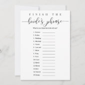 ブライダルシャワーゲーム花嫁のフレーズを完成 招待状 (正面)