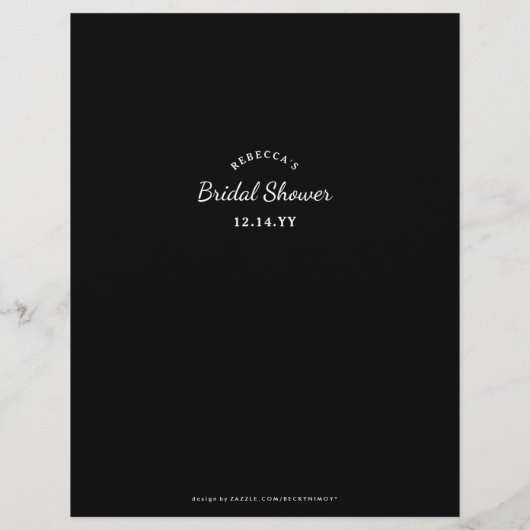 ブライダルシャワーゲーム誰が花嫁または花婿ゲームを推測 (裏面)