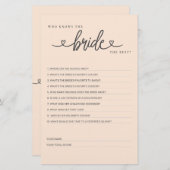 ブライダルシャワーゲーム誰が花嫁を知っ最高のている？ (正面/裏面)