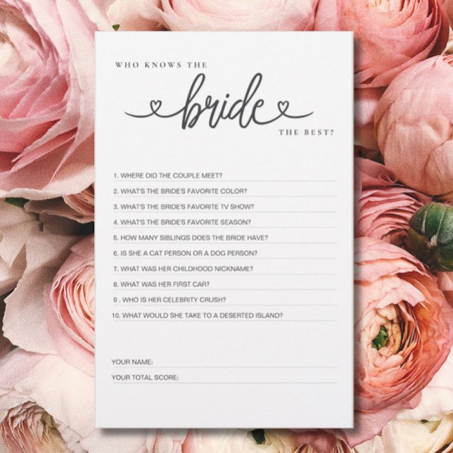 ブライダルシャワーゲーム誰が花嫁を知っ最高のている？ (クリエイターアップロード済み)