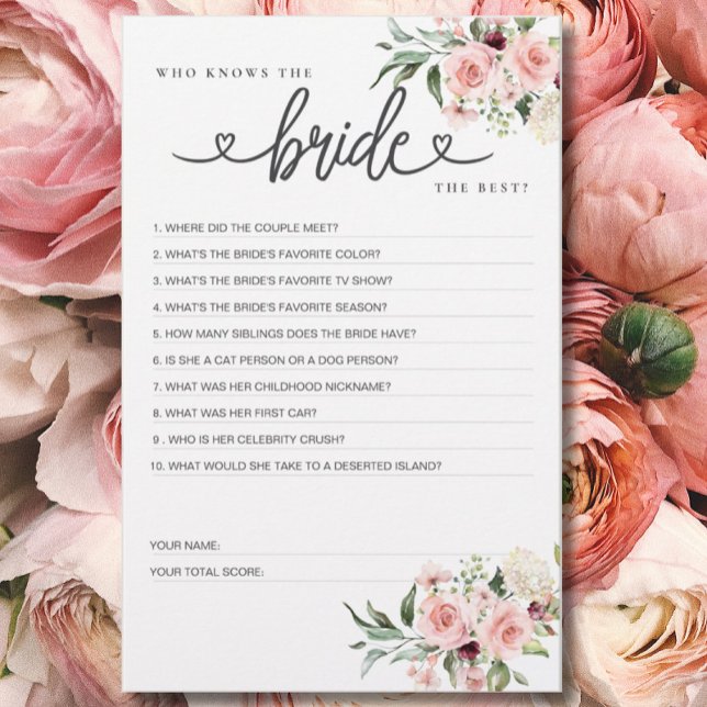 ブライダルシャワーゲーム誰が花嫁を知っ最高のている？ (クリエイターアップロード済み)