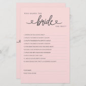 ブライダルシャワーゲーム誰が花嫁を知っ最高のている？ (正面/裏面)