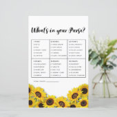 ブライダルシャワーゲーム財布のひまわり花の中身 (スタンド正面)