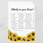 ブライダルシャワーゲーム財布のひまわり花の中身 (正面/裏面)