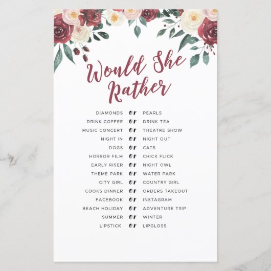 ブライダルシャワーゲーム財布ゲームの赤い部分 (正面)