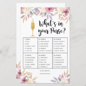 ブライダルシャワーゲーム財布シャンパンの中身 (正面/裏面)