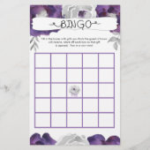 ブライダルシャワーゲーム財布/ビンゴ、紫フローラ チラシ (裏面)