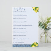 ブライダルシャワーゲーム20質問ゲーム 便箋 (スタンド正面)