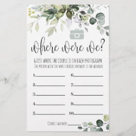 ブライダルシャワーゲーム どこで撮った？ カード