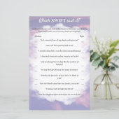 ブライダルシャワーゲーム「どのスウィフトが言った？」 (スタンド正面)