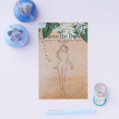 ブライダルシャワーゲーム ウェディングドレスを当てる 花柄 ウッド ボード チラシ (シングル)