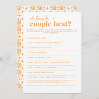 ブライダルシャワーゲーム – カップルを知る最高の人 プログラム