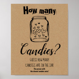 ブライダルシャワーゲーム キャンディーは何個? サイン ポスター