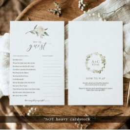 ブライダルシャワーゲーム – ゲストホワイトフローラの検索