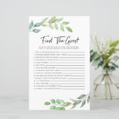 ブライダルシャワーゲーム ゲスト探しゲーム 緑の葉 (スタンド正面)