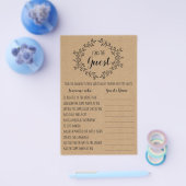 ブライダルシャワーゲーム ゲスト探し カード (シングル)