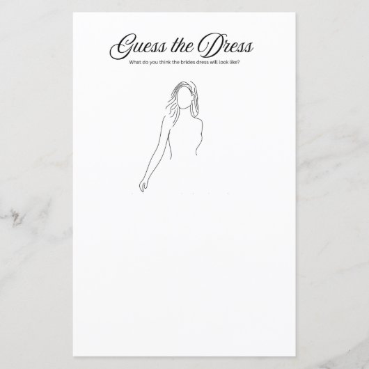 ブライダルシャワーゲーム：ドレスを推測 (正面)