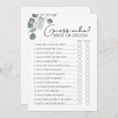 ブライダルシャワーゲーム – ユーカリ – 推測する人 プログラム (正面/裏面)