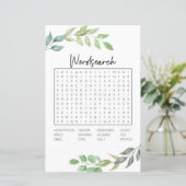 ブライダルシャワーゲーム ワードサーチゲーム 緑の草花 (スタンド正面)