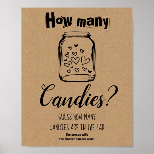 ブライダルシャワーゲーム 何個のお菓子 サイン (正面)