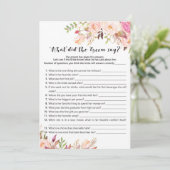 ブライダルシャワーゲーム – 新郎は何と言った 招待状 (スタンド正面)